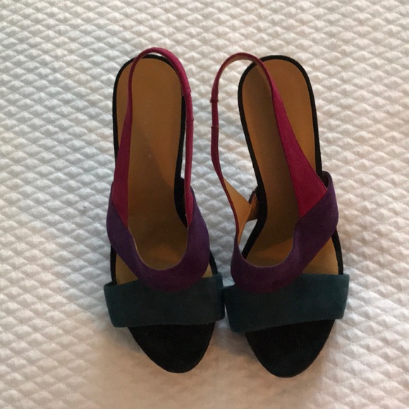 Platform suede slingback heels - Picture 6 of 6